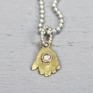 Pendant small hand of Fatima silver + Brass / Labr.