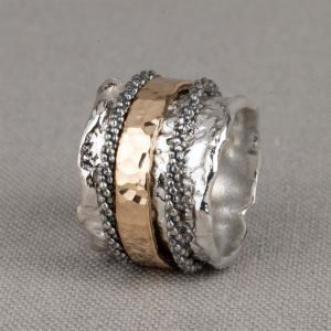 Ring zilver met goldfilled grandioos