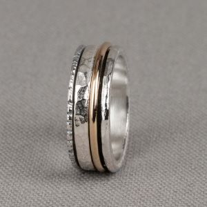 Ring zilver + Goldfilled Moedig