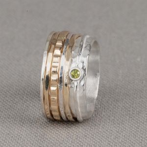 Bague argent, Goldfilled, Péridot