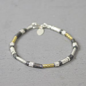 Armband zilver oxy + Goldfilled