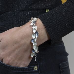 Armband wit zilver met oxy kommetjes