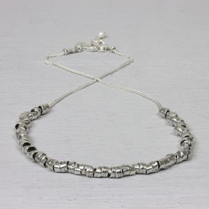 Collier zilver met buisjes zilver