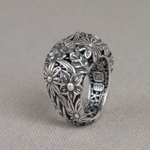 Ring Silber Oxy Big Flower Power