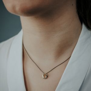 Collier zilver oxy fijn + donut zilver verguld