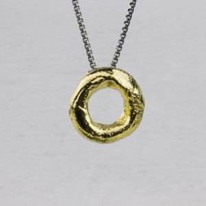 Collier zilver oxy fijn + donut zilver verguld