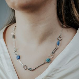 Collier botje zilver + Kyaniet