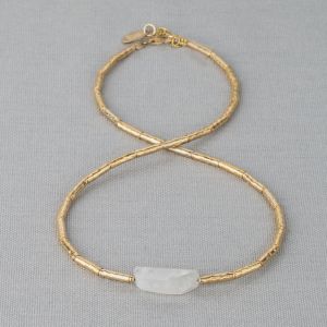 Collier LIMITED Goldfilled + Maansteen