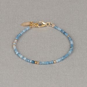 Armband Goldfilled + Kyaniet Azuurblauw