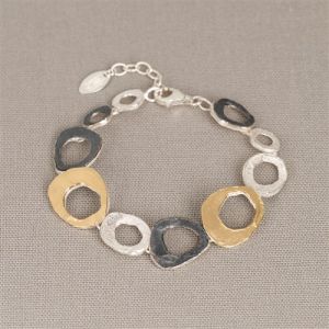 Armband cirkels zilver + oxy + verguld