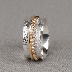 Ring zilver + Goldfilled Chique