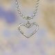 Pendant open heart silver