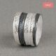 Ring wit zilver met strepen van geoxideerd zilver SALE