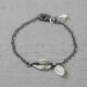 Armband SCHELP zilver oxy + Maansteen