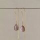 Thread earring silver plated + brown moonstone drop